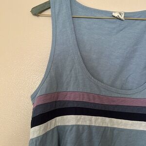 Camp Collection Blue Sleeveless Stripe Crop Tank Top Size L